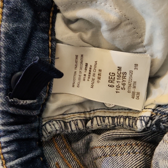 Levi's 710 Ankle Super Skinny Jeans Girls 6 Regular (5-7 years) raw edge hem - Picture 12 of 15